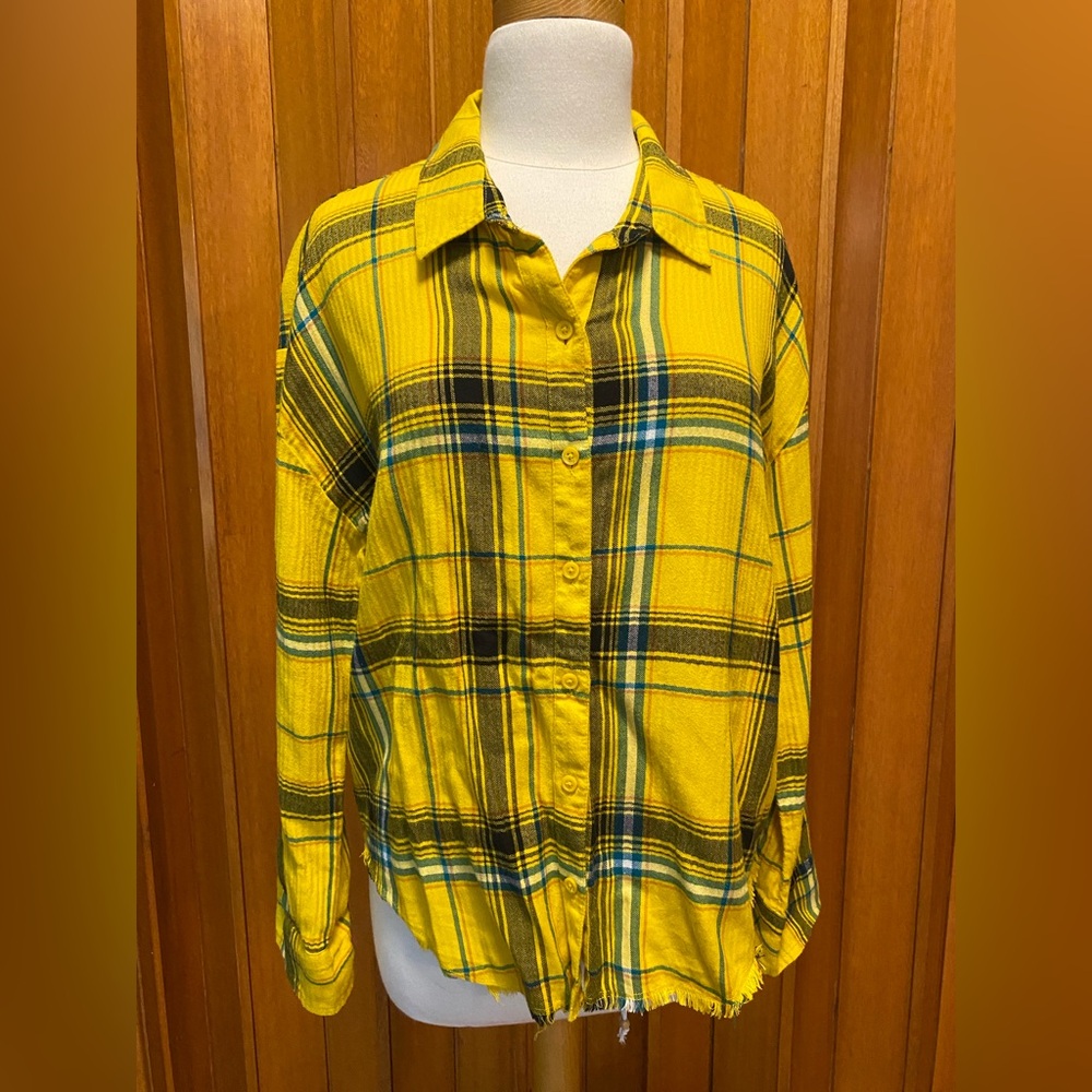 BP Yellow Plaid Button Down Shirt